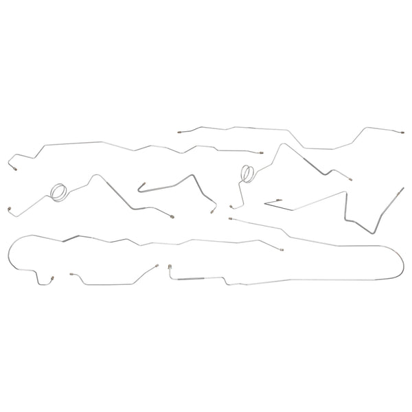 1976-79 Ford F100 F150 2WD Std. Cab Shortbed Manual Disc Brake Line Kit 8pc, Stainless