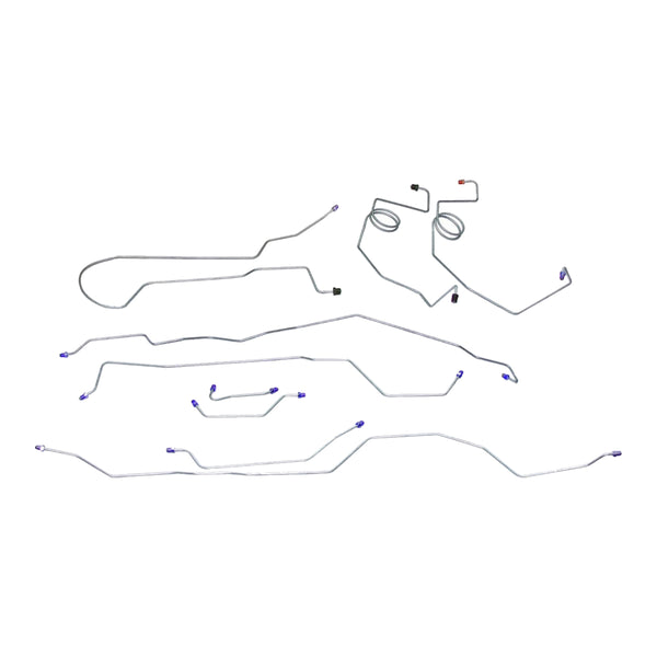 1977 Ford F250 4WD "Highboy" Std. Cab Longbed Power Disc Complete Brake Line Kit 8pc, Stainless