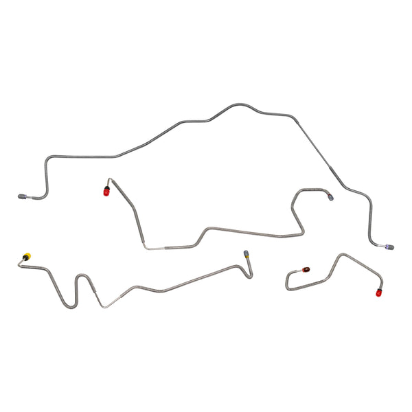 1994-96 Ford F150 2/4WD Std. Cab Long/Shortbed Power Disc Front Brake Line Kit 4pc, Stainless