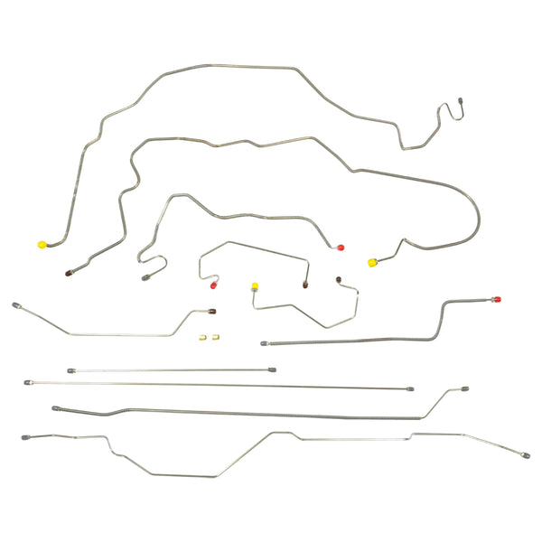1997-03 Ford F150 2WD Std Or Ext Cab Short Or Long Bed Rear Drum Four-Wheel ABS Complete Brake Line Kit 9pc Stainless
