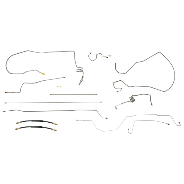 1997-03 Ford F150 4WD, All Cab & Bed Lengths, Four Wheel Disc Rear ABS Complete Brake Line Kit 10pc, Stainless