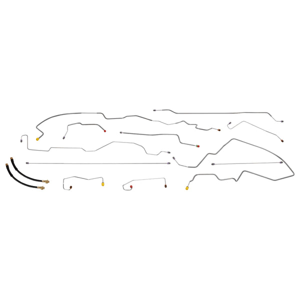1997-03 Ford F150 4WD All Cabs and Bed Lengths Four Wheel Disc Four Wheel ABS Complete Brake Line Kit 11pc, Stainless