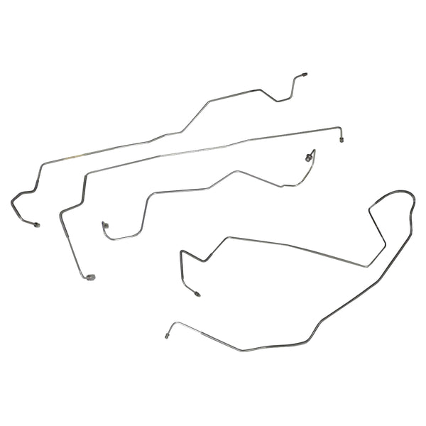 1999-05 Ford F250/350/450/550/Super Duty/Excursion 2/4WD w/ 4-Wheel Disc Rear ABS Front Brake Line Kit (w/o Flex) 5pc, Stainless