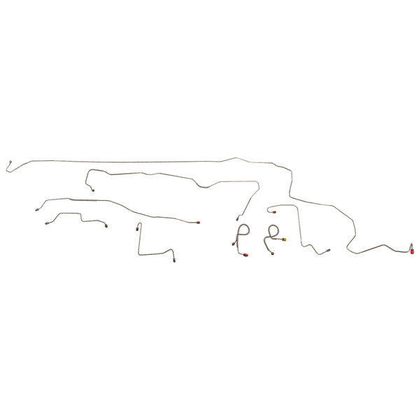 1970-71 Ford Maverick Manual Disc Complete Brake Line Kit 8pc, Stainless