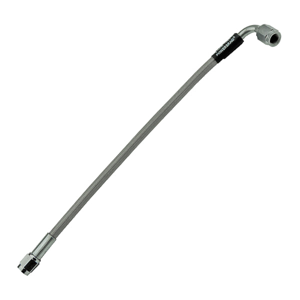 10" Stainless Steel Flex Hose -3AN Female To -3AN 90 Deg Female 1pc