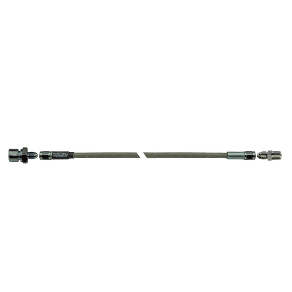 24" Stainless Braided Hose With 1/8 Pipe Male To 3/8-24" Female