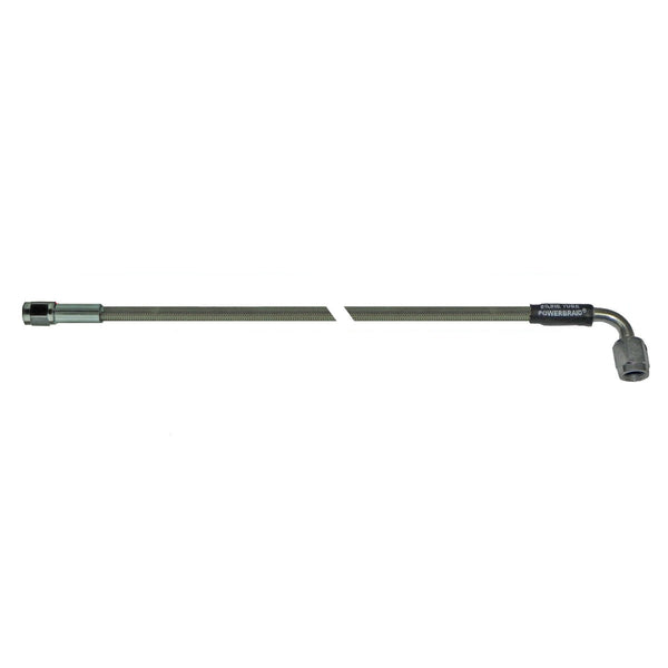 30" Stainless Braided Hose -3AN Female to -3AN 90 Female