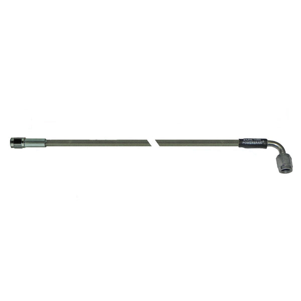 34" Stainless Braided Hose -3AN Female to -3AN 90 Female