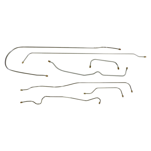 1951-54 Hudson Hornet Manual Drum Brake Line Kit 8pc, Stainless