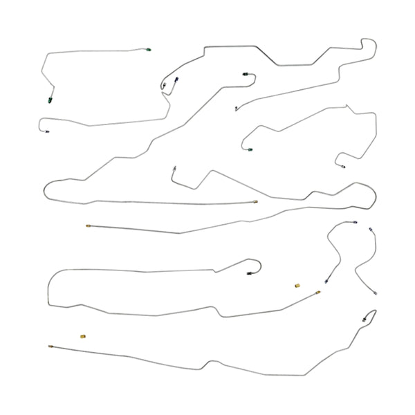 2005-10 Saturn Ion 103.2" WB Front Disc Rear Drum Without ABS Complete Brake Line Kit 12pc, OE Steel