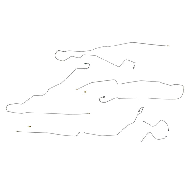 2005-10 Saturn Ion 103.2" WB Front Disc/Rear Drum w/o ABS Mid-Chassis Brake Line Kit 8pc, OE Steel