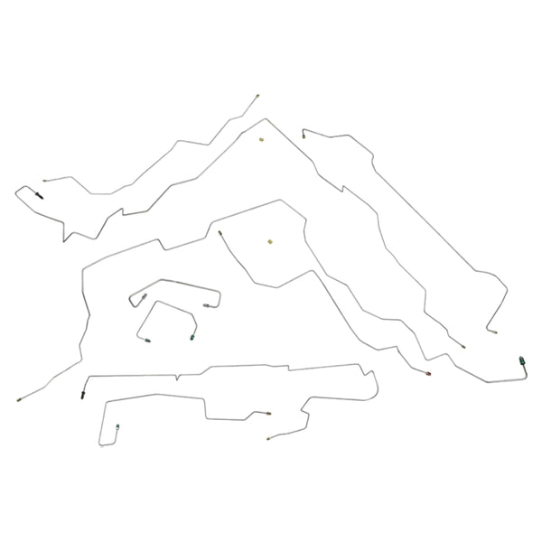 2005-10 Jeep Commander (XK) 4x4 4 Wheel Disc with ABS Preformed Brake Line Kit 9pc Stainless