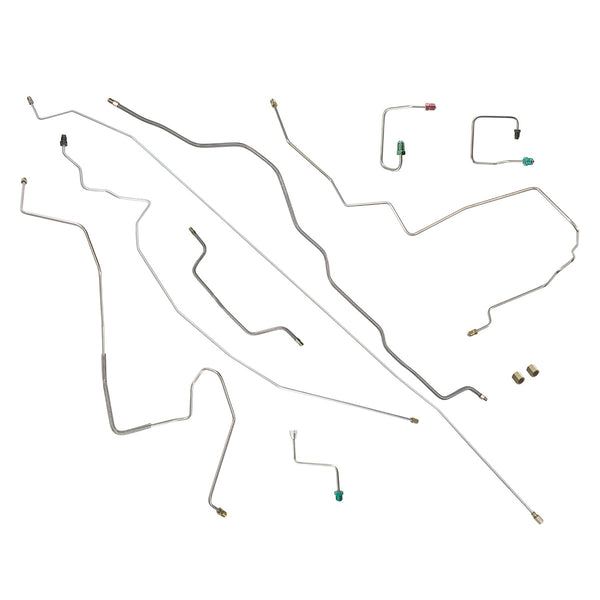 1995-01 Jeep Cherokee XJ Power Disc w/o ABS Complete Brake Line Kit 12pc, Stainless