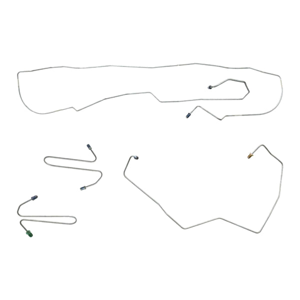 2002-05 Jeep Liberty Rear Drum Non ABS Preformed Front Brake Line Kit 4pc Stainless