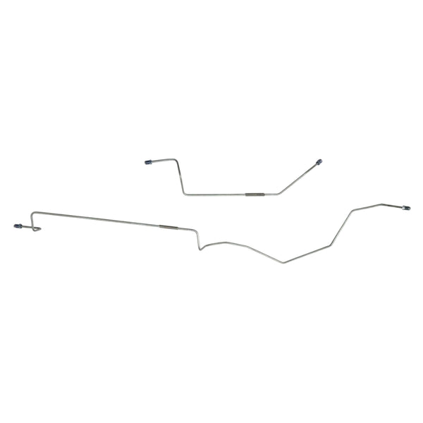 2002-05 Jeep Liberty Front Disc/Rear Drum w/o ABS w/o TC 3/16" Rear Axle Brake Lines 2pc, Stainless