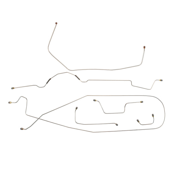 1948-50 Jeep Willys Jeepster Complete Brake Line Kit, 6pc, Stainless