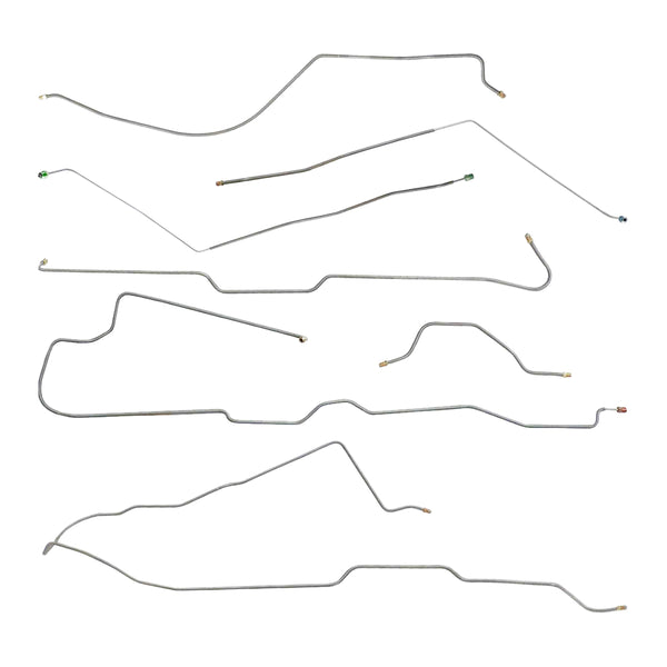 1976-77 Jeep CJ-5 w/AMC 20 Narrow Axle Power Drum Brake Line Kit 7pc, Stainless