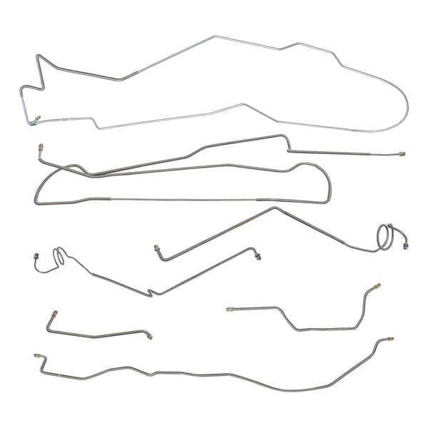 1977-83 Jeep Cherokee Wagoneer (Full-Size) Dana 44 Axle Brake Line Kit 7pc, Stainless