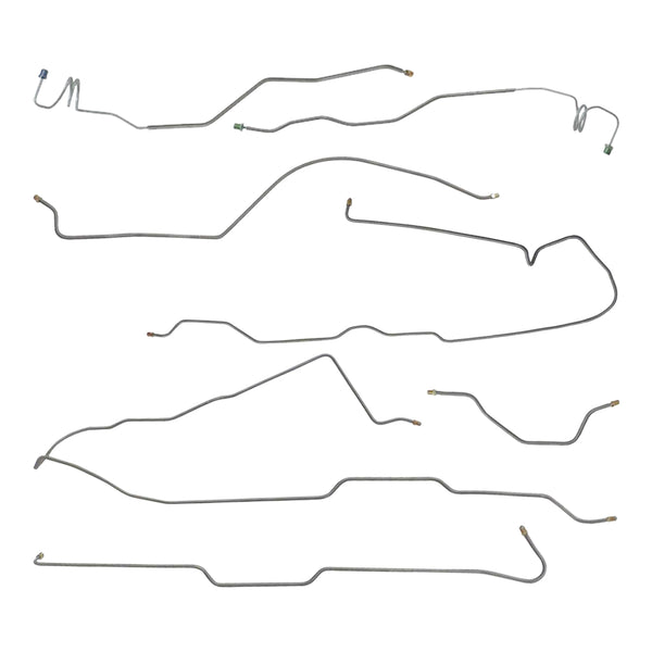 1976-Early 1977 Jeep CJ-7 Narrow 20, Manual Trans, 3/16" Master Lines, Complete Manual Disc Brake Line Kit 7pc, Stainless