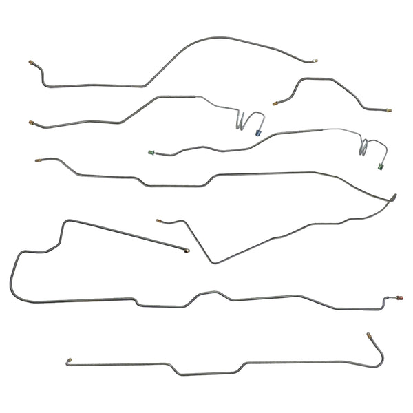 1976- Early 77 Jeep CJ-5 Complete Manual Disc Brake Line Kit Narrow Model 20 3/16" Master Lines 7pc Stainless