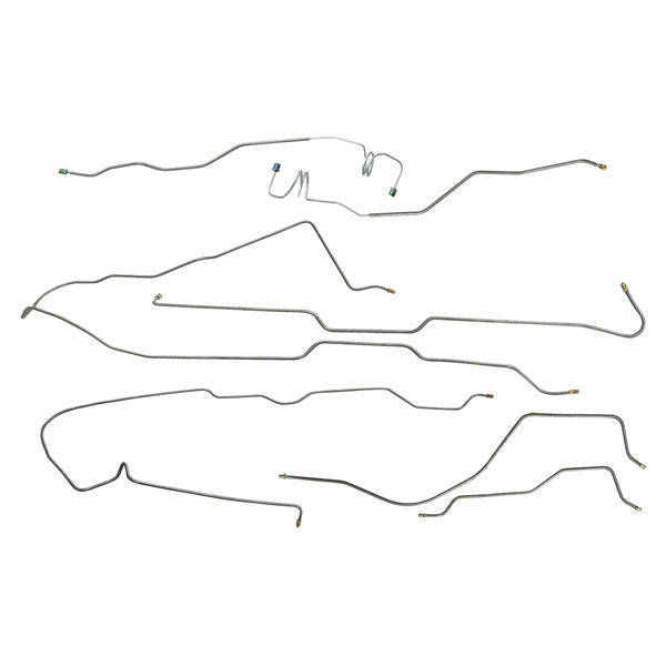 1977 (Late)-1978 Jeep CJ-7 Quadra-Trac w/AT Standard Disc Brake Line Kit 7pc, Stainless