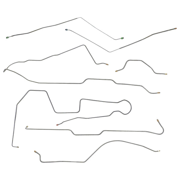1980-82 Jeep CJ-5 AMC 20 Narrow Axle Complete Power Brake Line Kit 7pc, Stainless