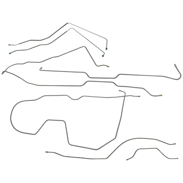 1983-86 Jeep CJ-7 AMC 20 Wide Axle Complete Power Brake Line Kit 7pc, Stainless