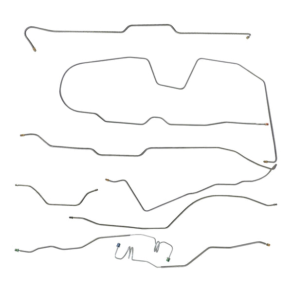 1981-82 Jeep CJ-8 AMC 20 Wide Axle Complete Manual Brake Line Kit 7pc, Stainless