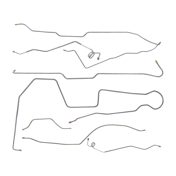 1983 Jeep CJ-5 Complete Manual Brake Line Kit 7pc, Wide Model 20, Stainless