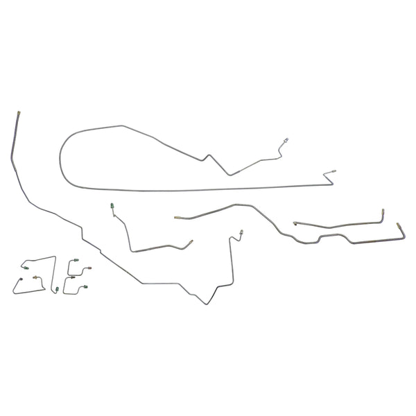 1995-96 Jeep Grand Cherokee 4WD Without ABS Complete Disc Brake Line Kit 10pc, Stainless