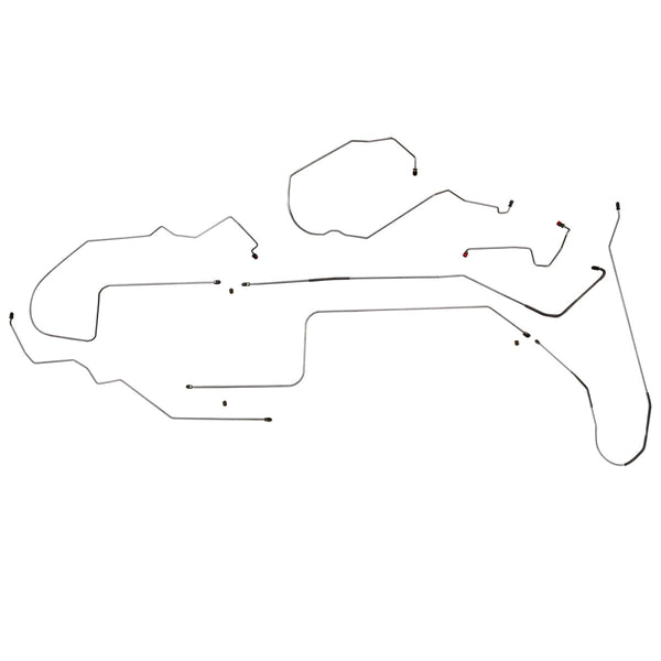 2000-02 Saturn SL Series (Third Gen) 102.4" WB Without ABS Complete Brake Line Kit 7pc, OE Steel