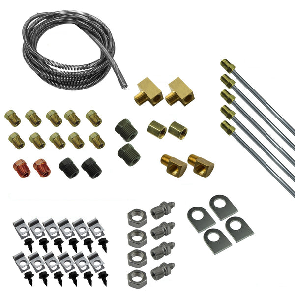 DIY Brake Plumbing Kit With Tube Short Thru Frame Fittings And Hardware OE Steel