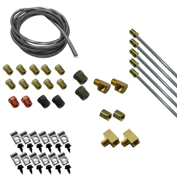 DIY Brake Plumbing Kit With Tube And Thru Frame Hardware OE Steel