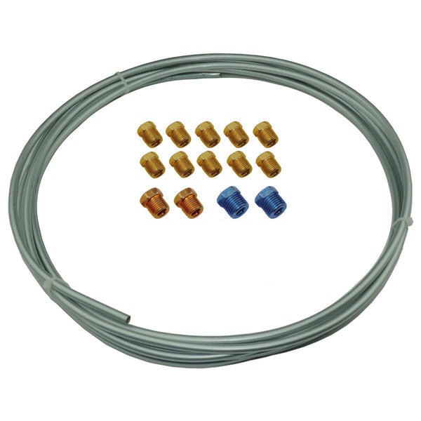 Brake Plumbing Kit with 25ft Coil of 1/4" Tube & Fittings, OE Steel