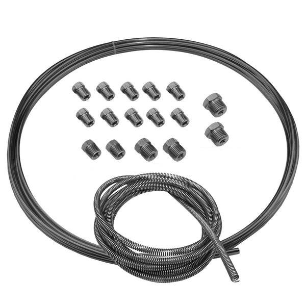 DIY Brake Plumbing Kit with Coil of Tube & Fittings, Stainless