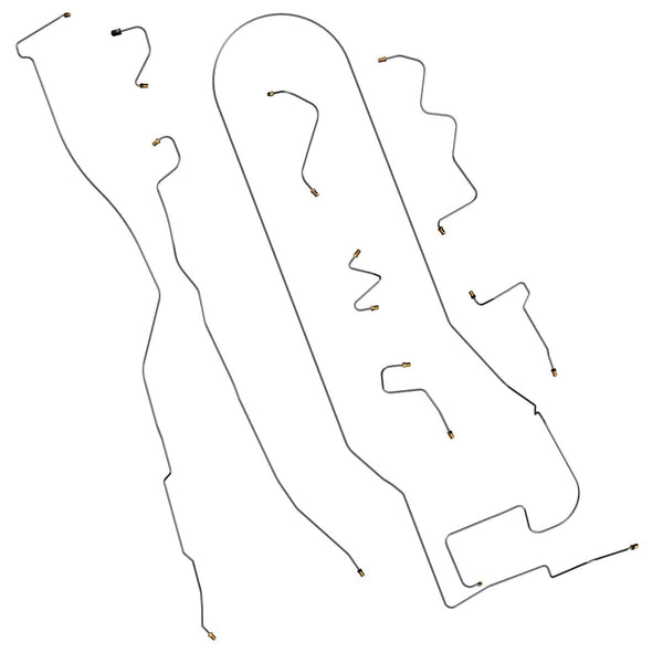 1966 Lincoln Continental Complete Brake Line Kit 9pc, Stainless