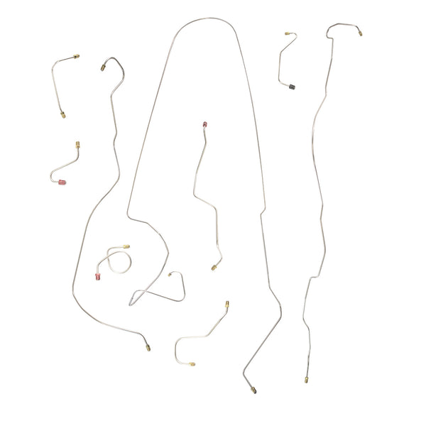 1967 Lincoln Continental Power Disc Complete Brake Line Kit 9pc, Stainless