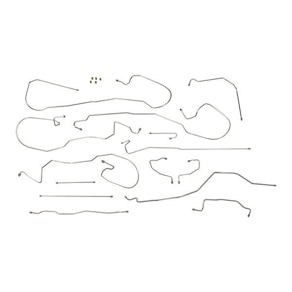 2003-08 Chevrolet GMC Truck 2WD 1500 All Cab & Bed Sizes Valve at Master Lines Rear Disc Brake Line Kit, 14pc, Stainless