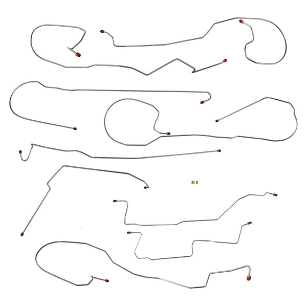 2005-07 Chevrolet GMC 1500 4WD Crew Cab Shortbed Rear Drum Brake Line Kit, 12pc Stainless