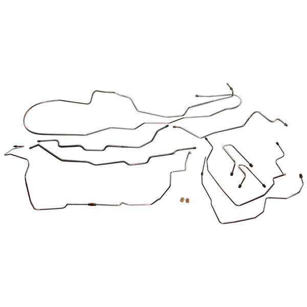 1995-99 Chevrolet GMC Truck 4WD 2500-3500 All Cabs & Beds Single & Dual Rear Wheel Rear Drum Complete Brake Line Kit 13pc, Stainless