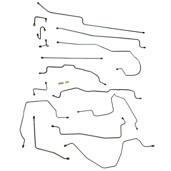 1990-94 Chevrolet GMC Truck 1/2-Ton 4WD Std & Ext.Cab Long & Short Bed Rear Drum Brake Line Kit 17pc, Stainless