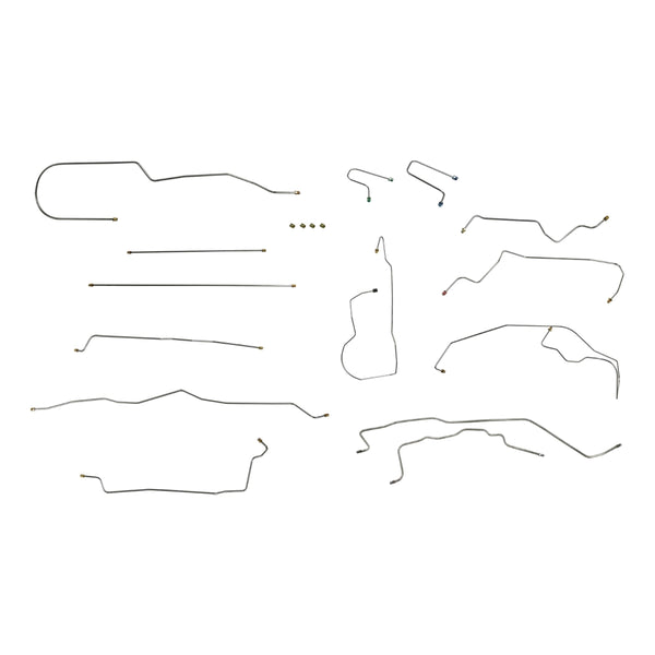 1995-98 Chevrolet GMC Truck, 2WD, 2500 & 3500, All Cab Sizes, Long & Short Bed, Single & Dual Rear Wheels, Power Disc Brake Line Kit, 18pc, Stainless