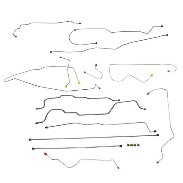 1995-98 Chevrolet GMC Truck 2WD 1500 Std & Ext. Cab Short & Long Bed ABS Complete Brake Line Kit 14pc, Stainless