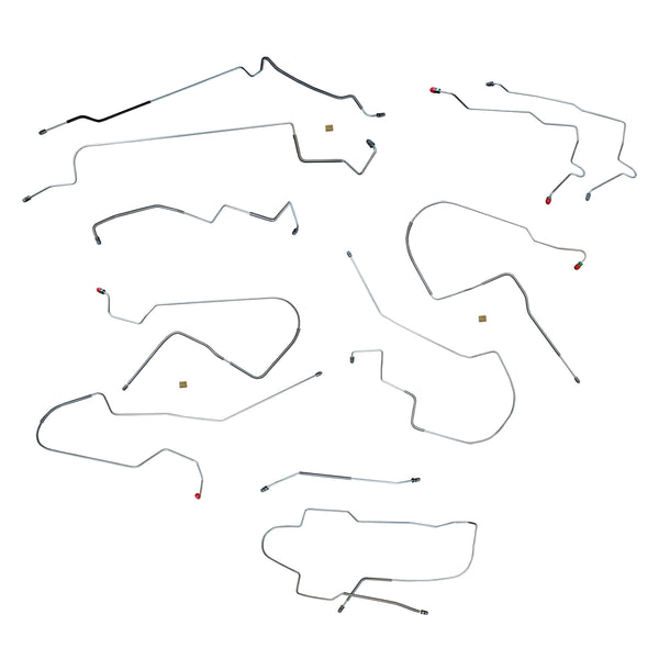 1992-95 Oldsmobile 88 Front Disc/Rear Drum w/Four-Wheel ABS Complete Brake Line Kit 11pc, Stainless