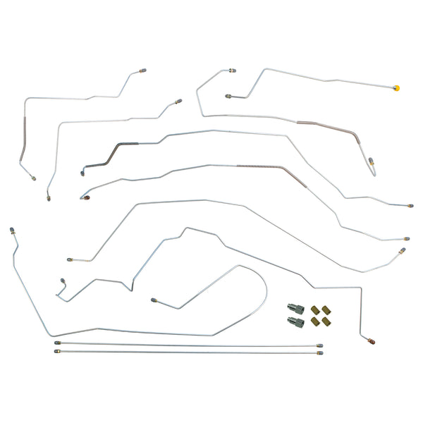 1999-00 Oldsmobile Alero, Front Disc Rear Drum or Four-Wheel Disc, w/ABS (Side of ABS) Power Brake Line Kit 7pc, Stainless