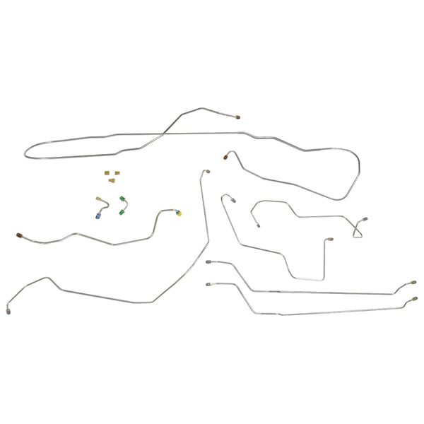 1964-65 Oldsmobile Cutlass/442/F85 Convertible (Conversion Kit Upgrade) w/Valve at M/C Power Disc Brake Conversion Lines 12pc, Stainless