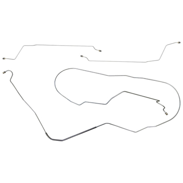 1964 Oldsmobile Cutlass 442 F85 Complete Manual Disc Brake Conversion Line Kit 7pc, Convertible (Block in Stock Location), Stainless