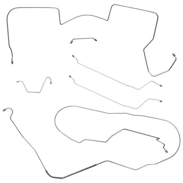 1965 Oldsmobile 442 (Only) Convertible Manual Drum Brake Line Kit 6pc, Stainless