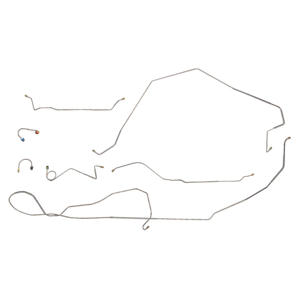 1967 Oldsmobile 442 Convertible Manual Drum Brake Line Kit 7pc, Stainless