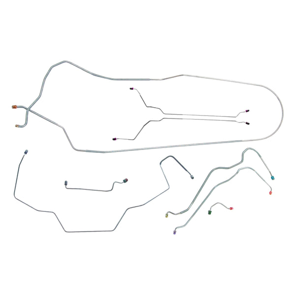 1967 Oldsmobile Cutlass F85 Hardtop Manual Drum Brake Line Kit 7pc, Stainless